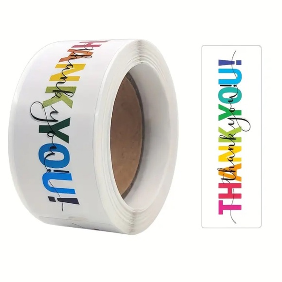 Thank You Cards Colorful 120 Sticker Roll - Picture 1 of 1